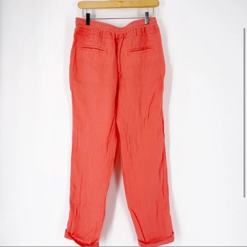 Victoria’s Secret Coral Linen Drawstring Pants Size 8
